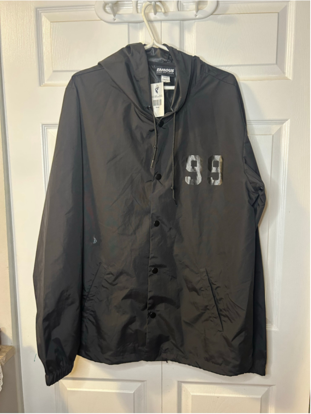 NWT Men's Famous Stars and Straps Lightweight Coaches Jacket Black XL